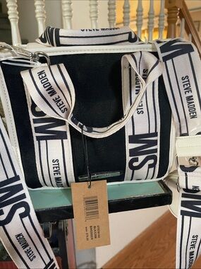 Steve Madden Black Canvas Crossbody